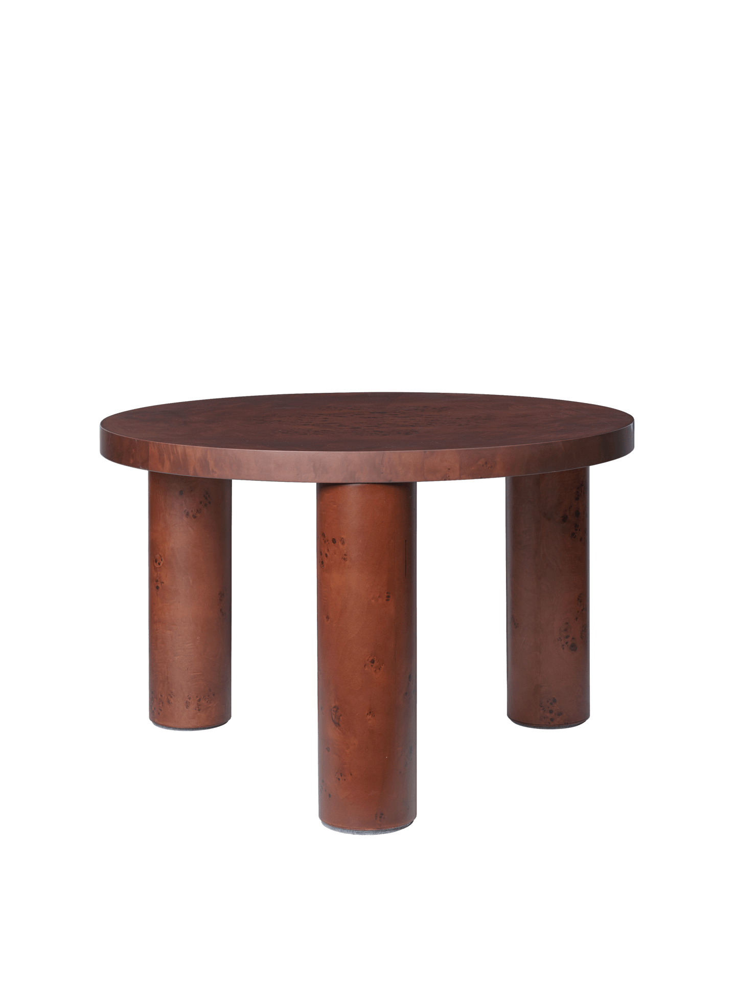 Post Coffee Table - Small - Dark Stained Burl