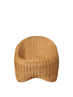 Willora Kids Lounge Chair en rotin tressé naturel, avec dossier et assise arrondis