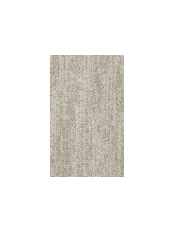 Seifa rug sample in off-white with ribbed looped pile