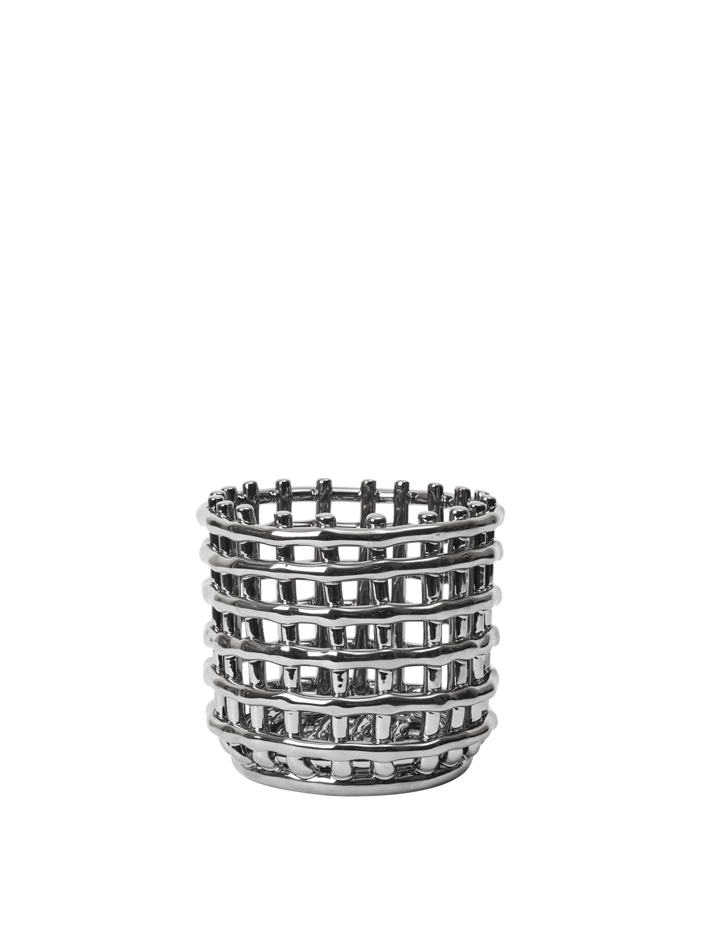 Ceramic Basket - Small - Silver