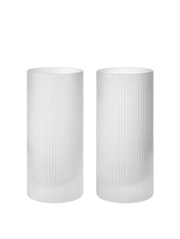 Ripple Highball Glasses en verre givré, lot de 2 à surface nervurée