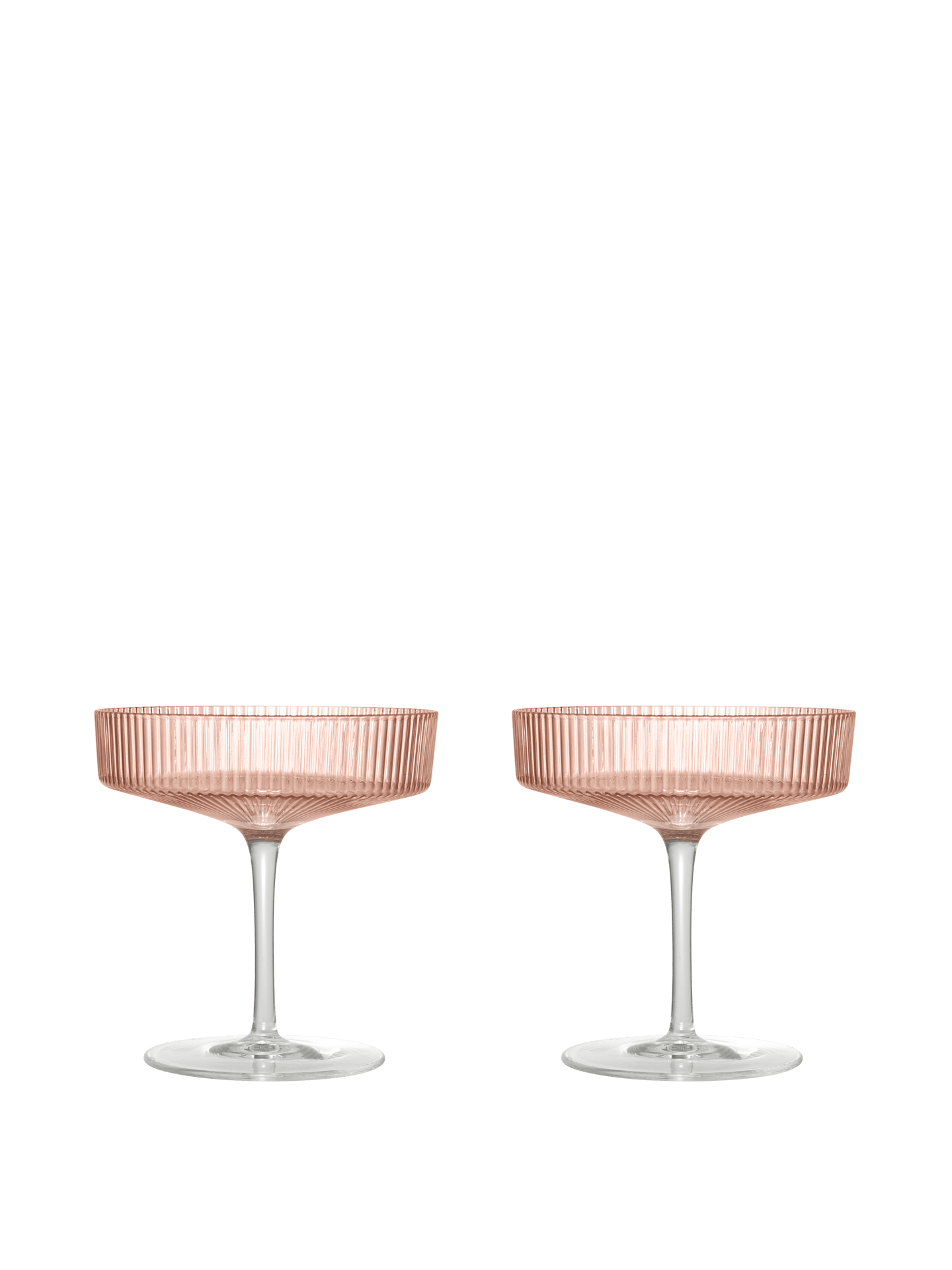 Ripple Champagne Saucers - Set of 2 - Blush