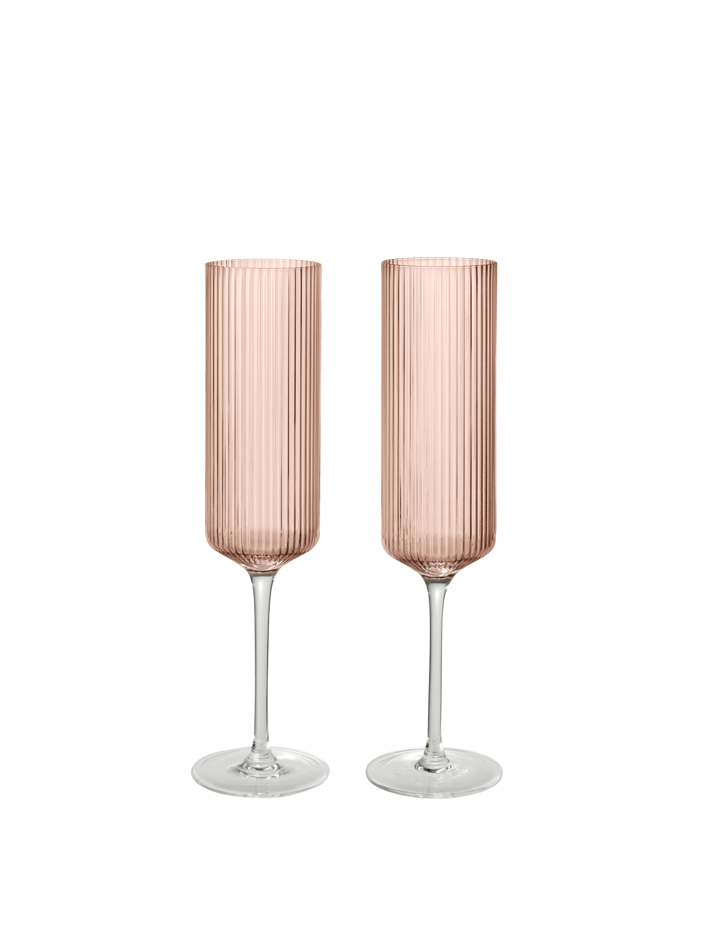 Ripple Champagne Flutes - Set of 2 - Blush
