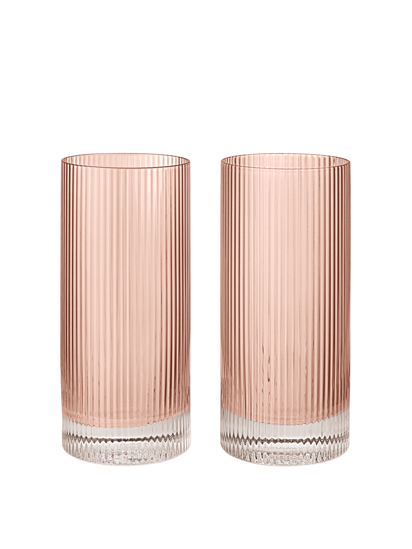 Ripple Highball Glasses - Set of 2 - Blush
