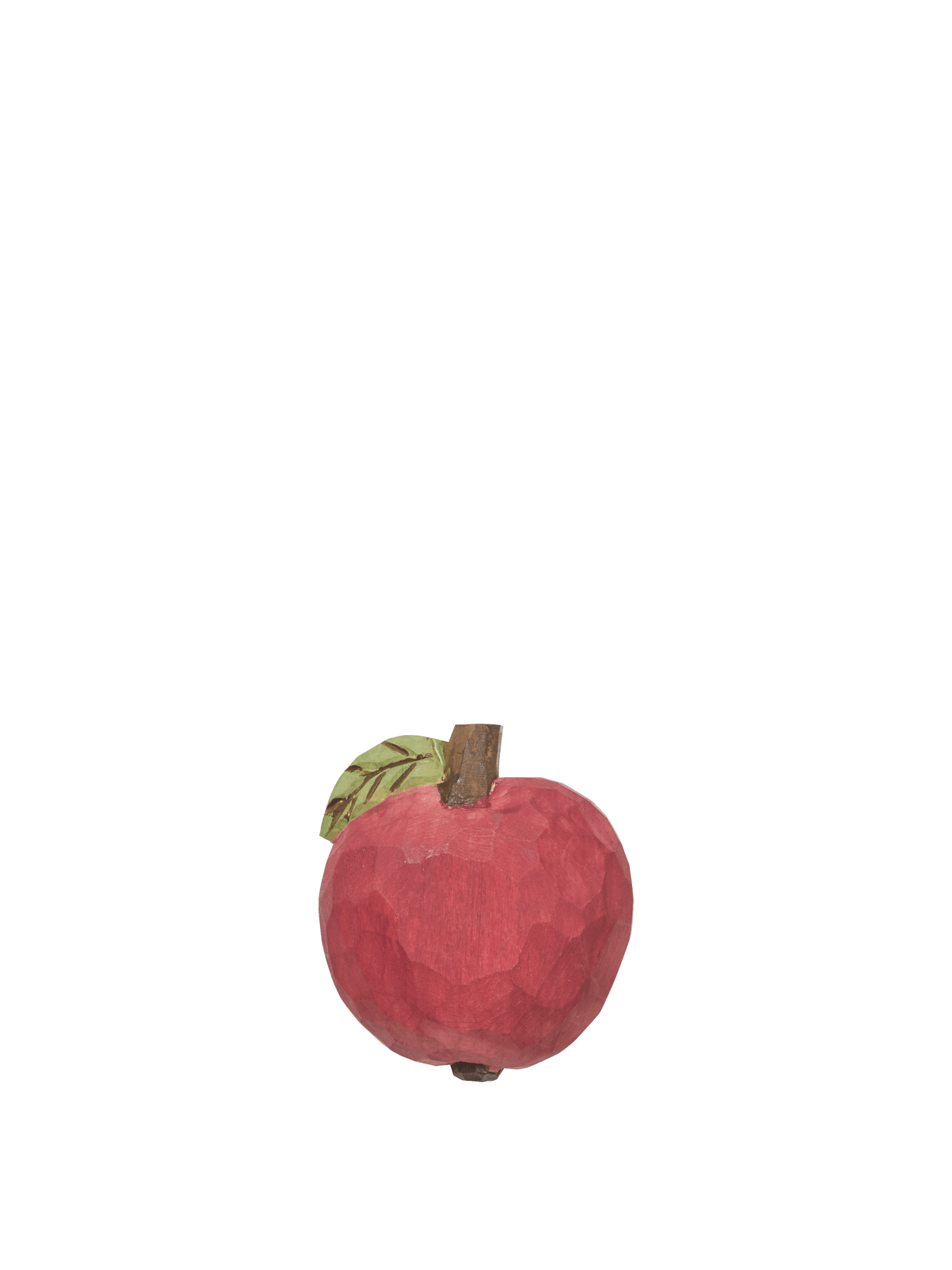 Apple Hand-carved Hook - Poppy Red