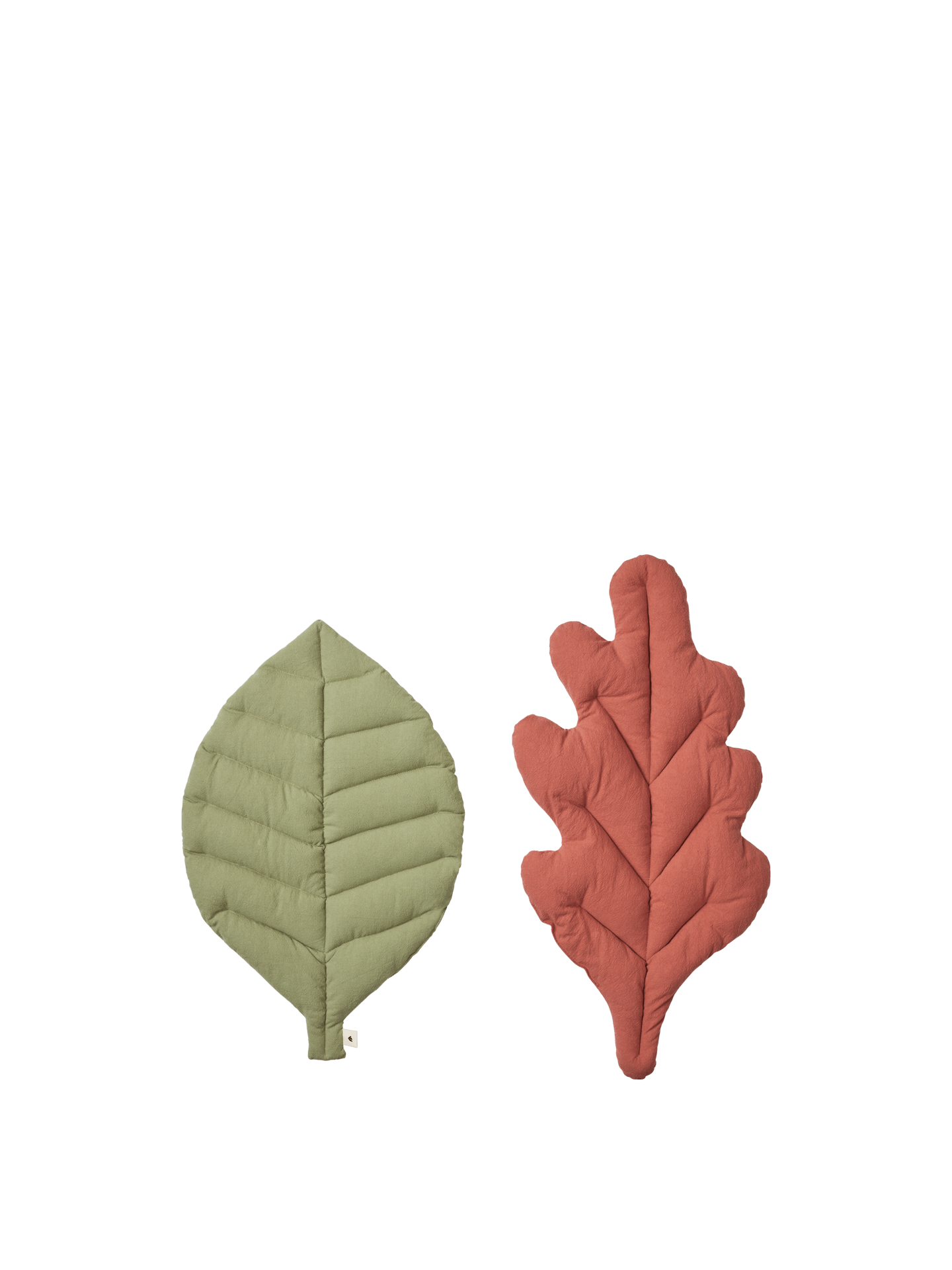 Leaf Cushions - Set of 2 - Tea Green/Baked Clay