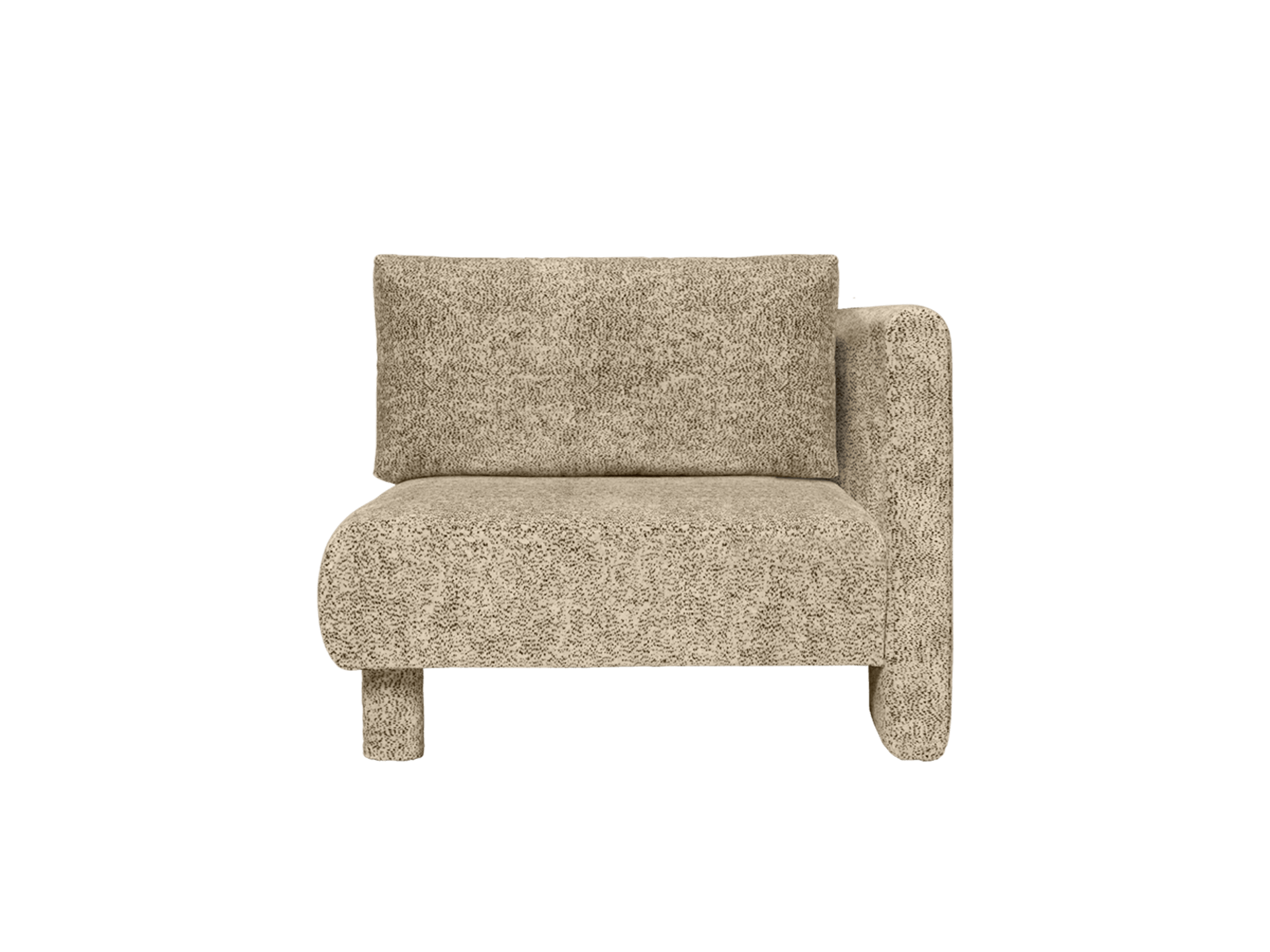 Dase Sofa Armrest Right - Poppy Velvet - Butter/Black