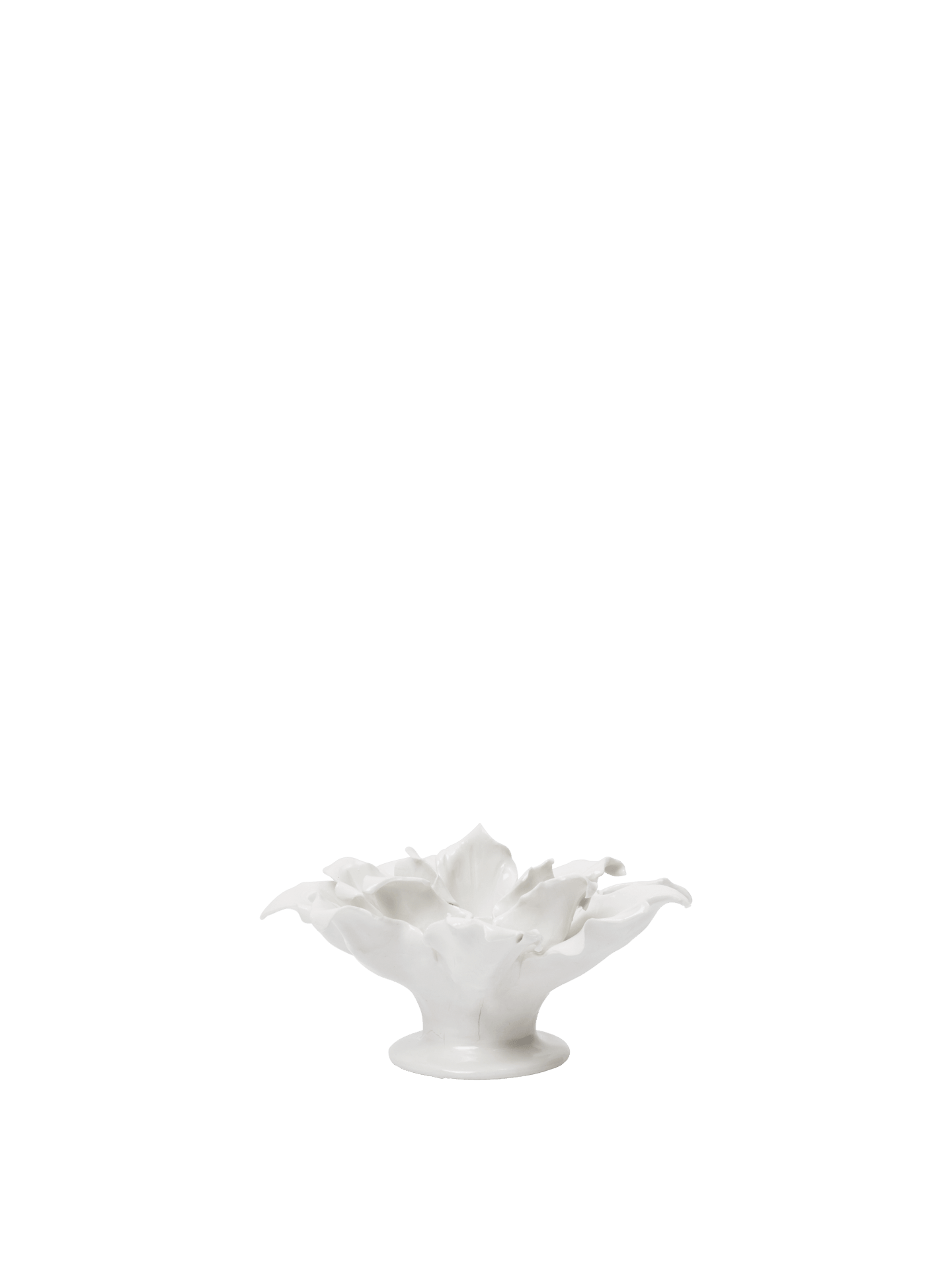 Holly Leaf Candle Holder - Off-White