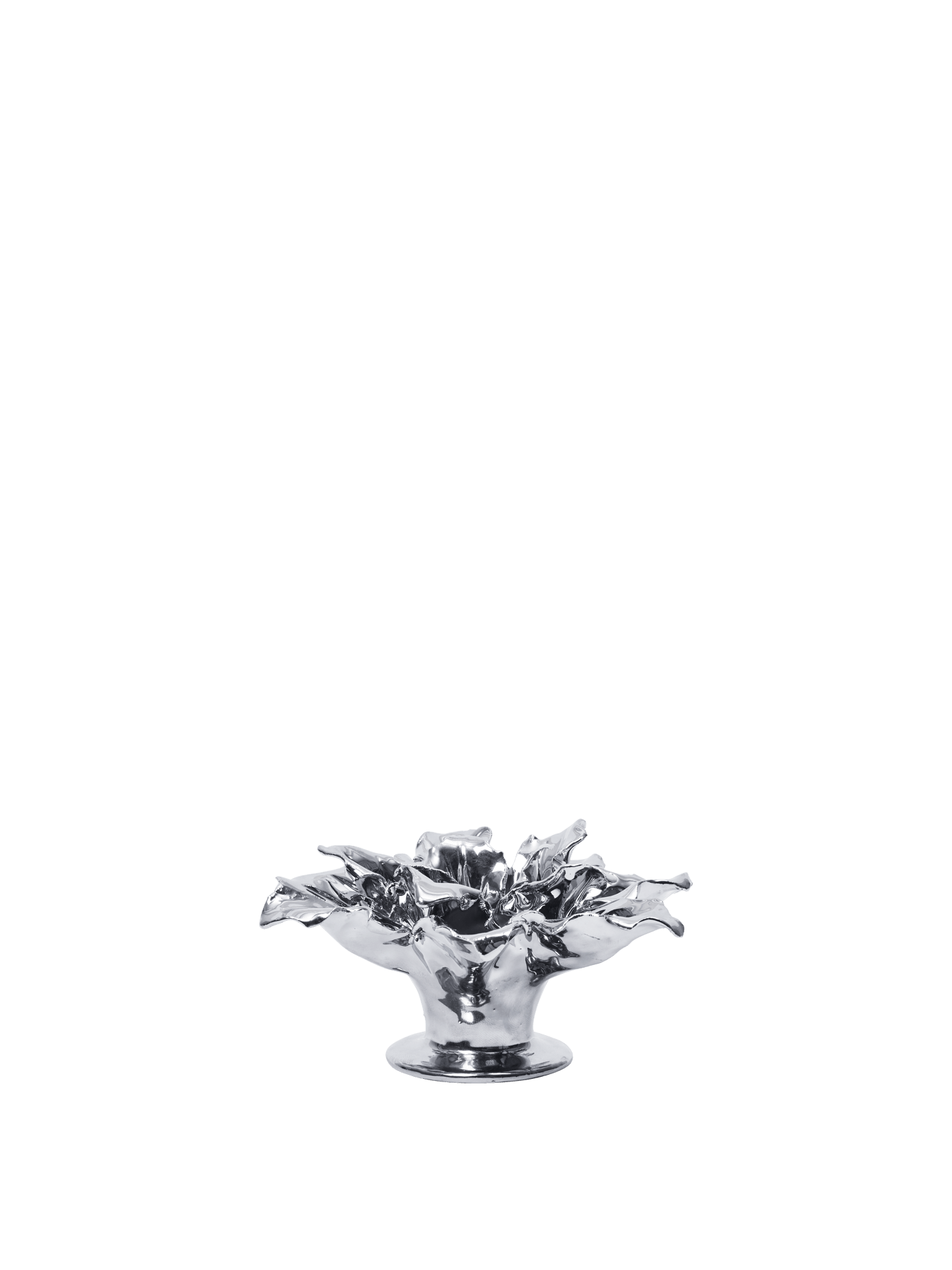 Holly Leaf Candle Holder - Silver