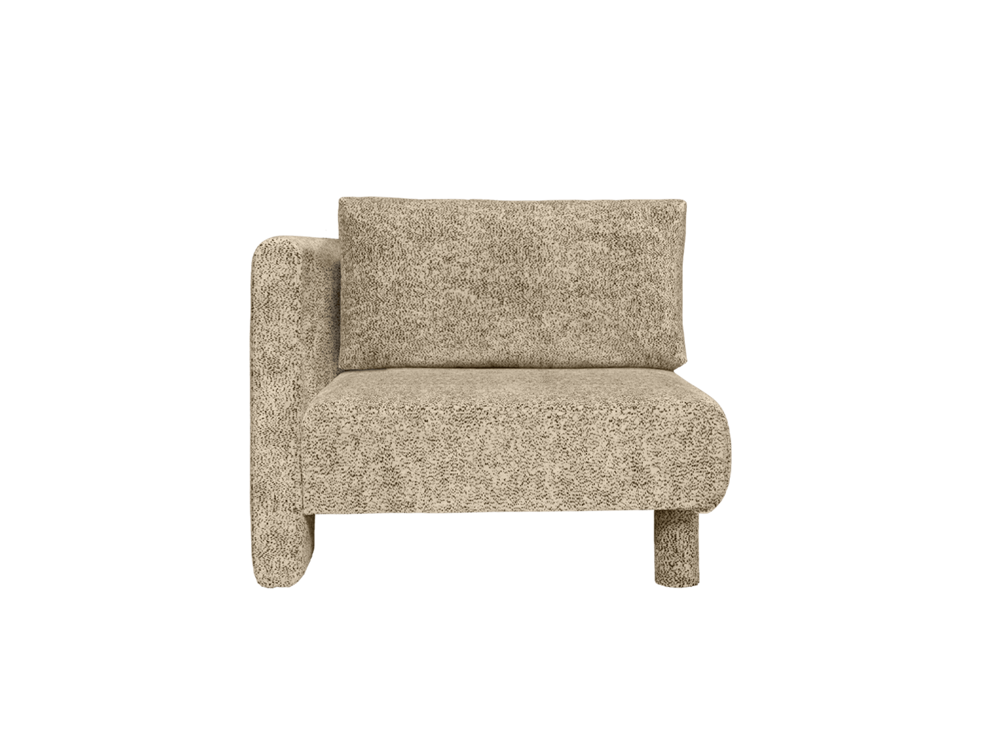 Dase Sofa Armrest Left - Poppy Velvet - Butter/Black