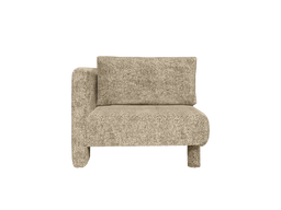 Dase Sofa Armrest Left en Poppy Velvet amarillo mantequilla/negro con tapicería moteada