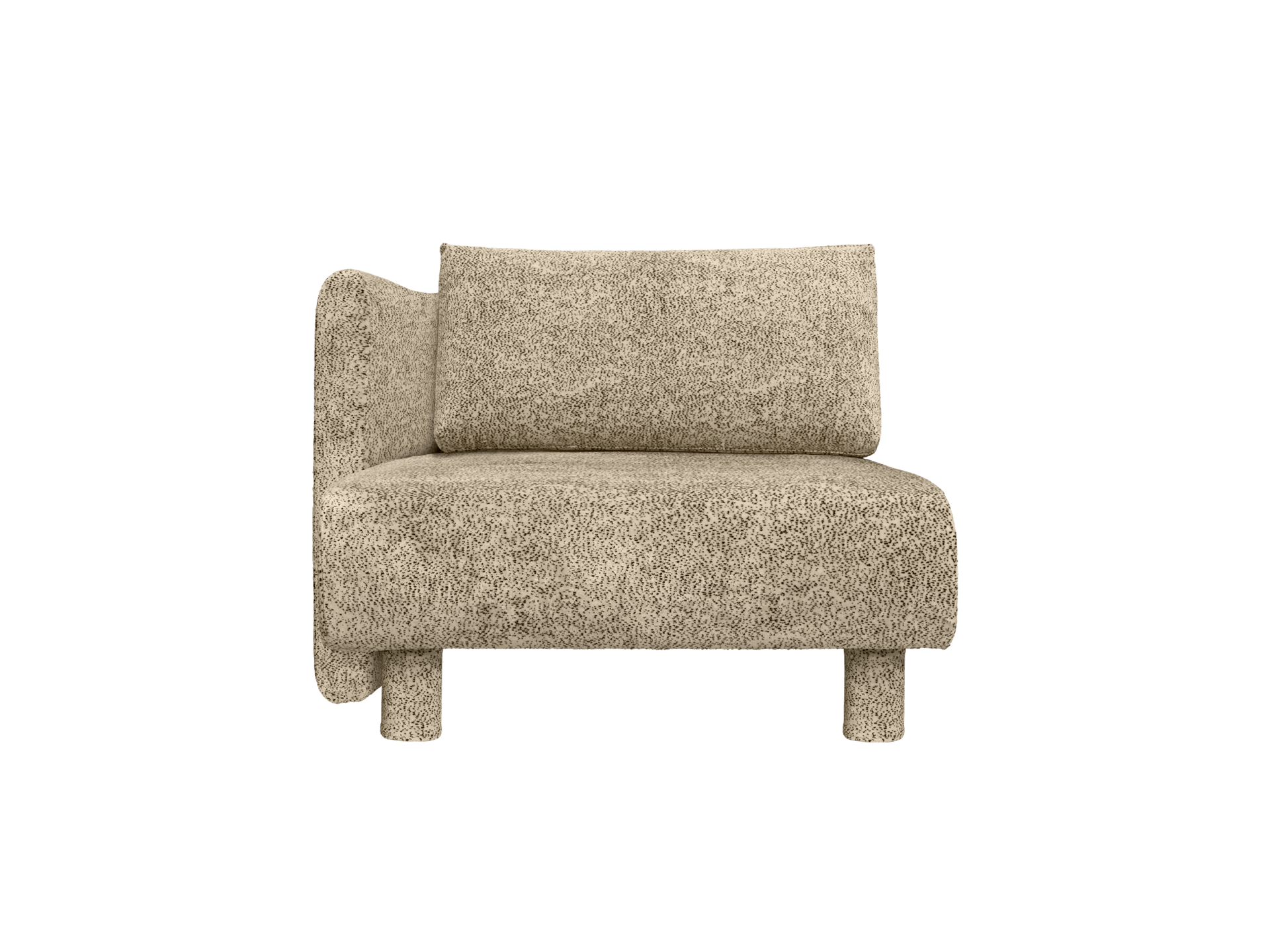 Dase Sofa Chaise Longue Left - Poppy Velvet - Butter/Black