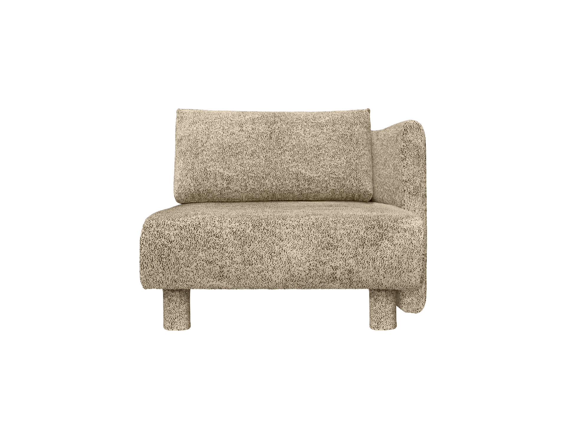 Dase Sofa Chaise Longue Right - Poppy Velvet - Butter/Black