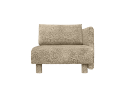 Dase Sofa Chaise Longue Right en Poppy Velvet amarillo mantequilla/negro con patas tapizadas