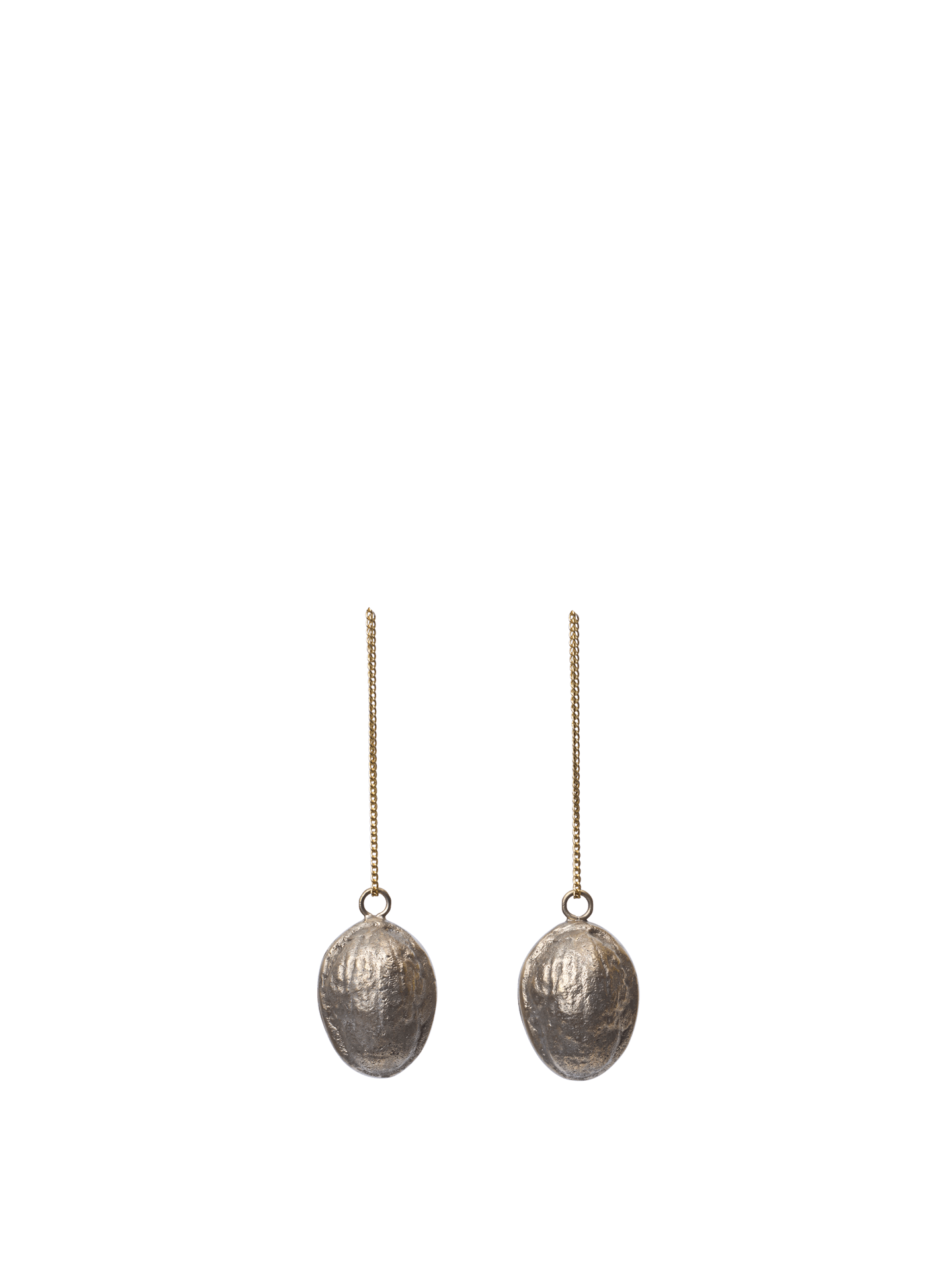 Walnut Ornaments - Set of 2 - Brass
