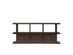 Kona Bookcase 3x2 aus Dunkel gebeizter Eiche mit drei Schrankeinsätzen