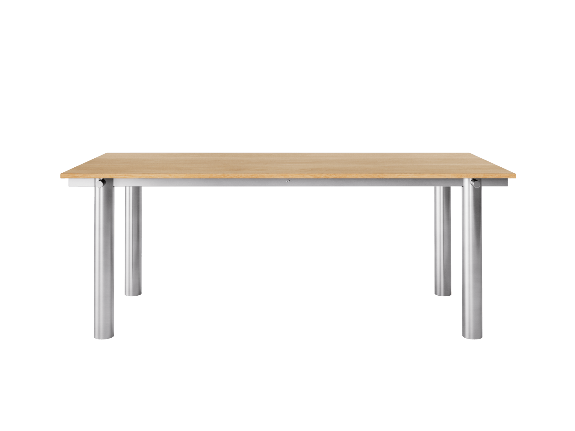 Atura Dining Table - Brushed Stainless Steel/Natural Oak Veneer