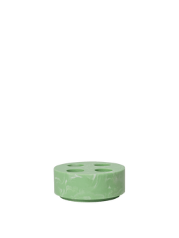Mist Toothbrush Holder in zeegroen, ronde gemarmerde houder met vier openingen
