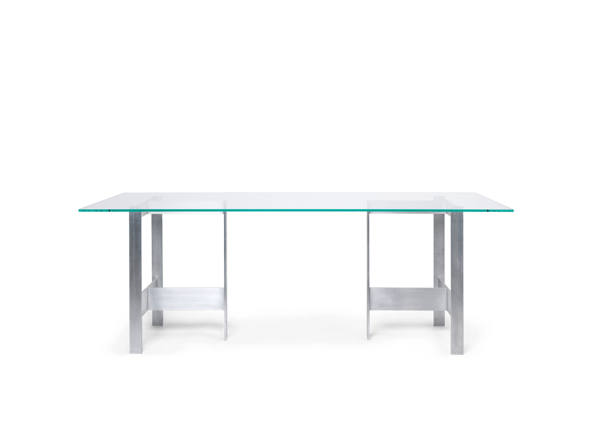Lager Dining Table - 200 x 90 - Glass/Aluminium