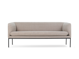 Turn Sofa 3-seater in natural cotton linen with slim black frame