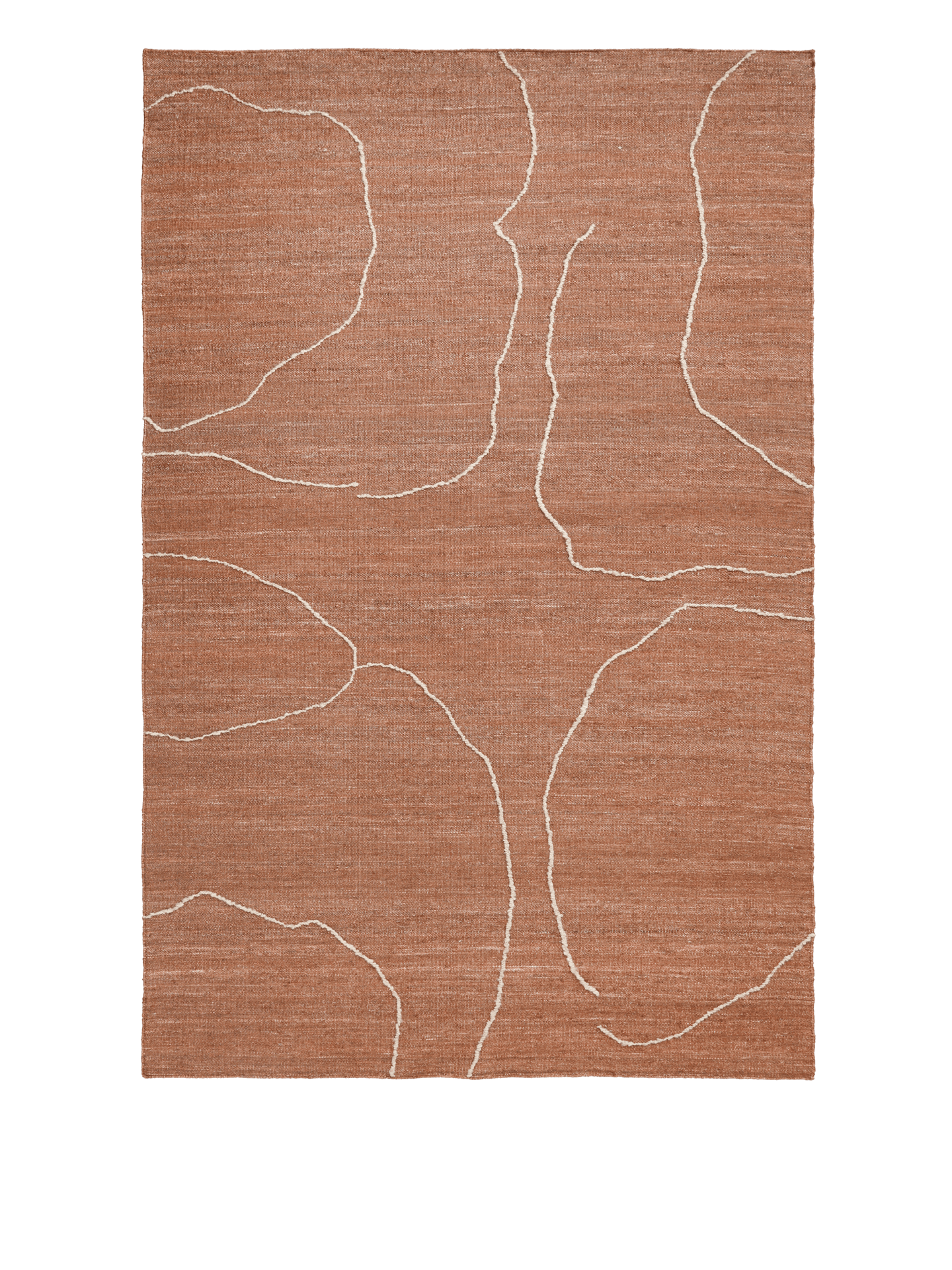 Gesso Jute Rug Terracotta Off
