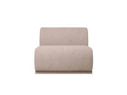 Rico Sofa Center in naturel zachte bouclé, module zonder armleuningen met afgeronde rug