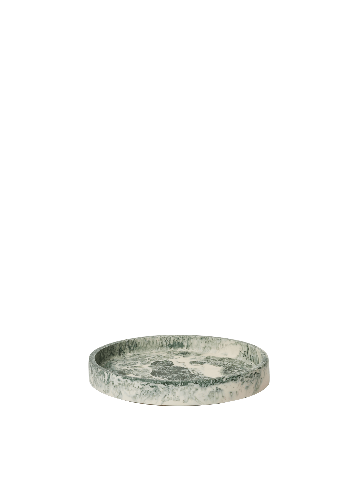 Mist Round Tray - Emerald Off-white