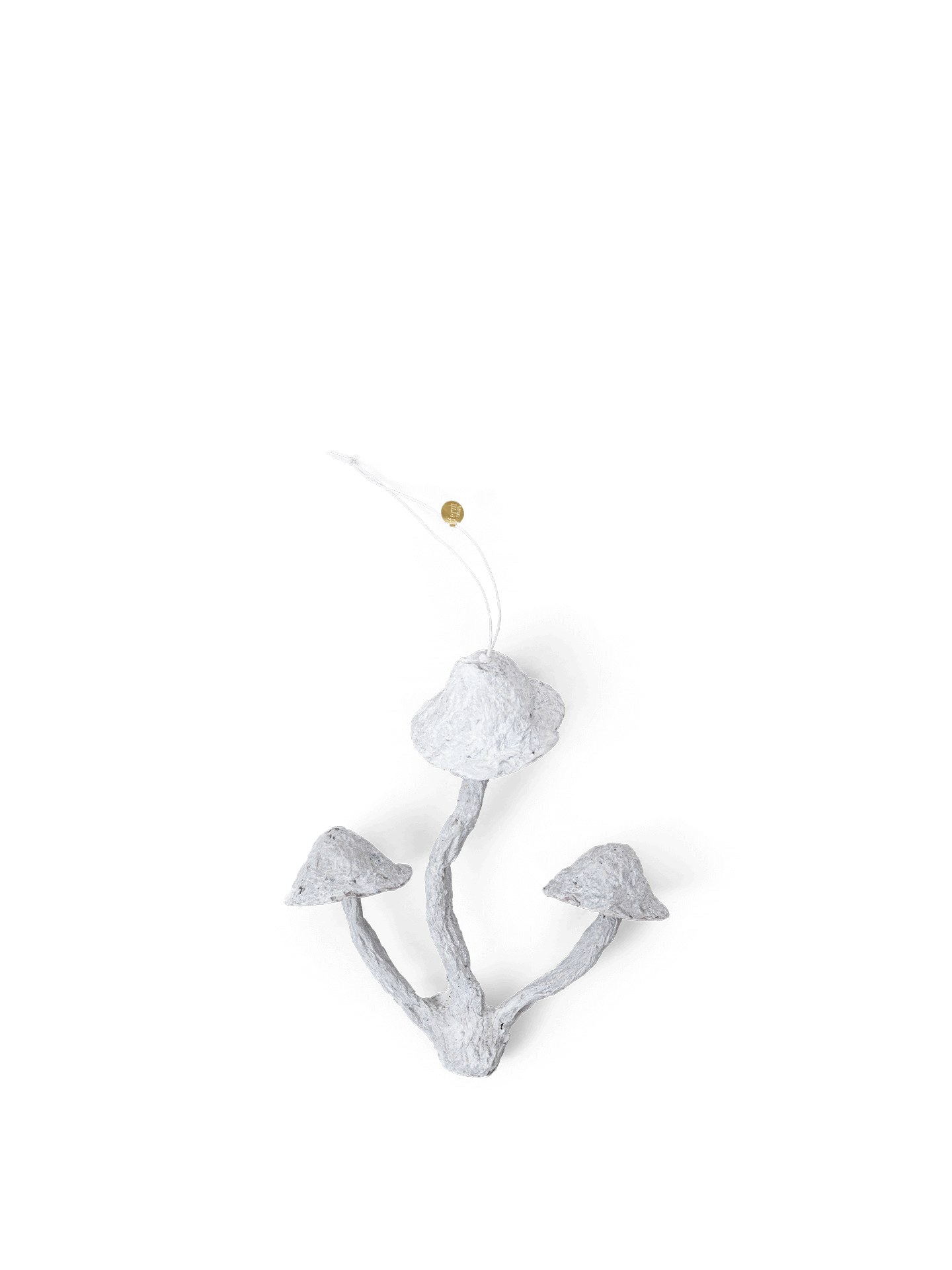 Mushroom Ornament - 3 Caps - Faded White