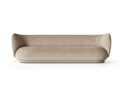 Rico Sofa 4-seater in vervaagd fluweel, zand