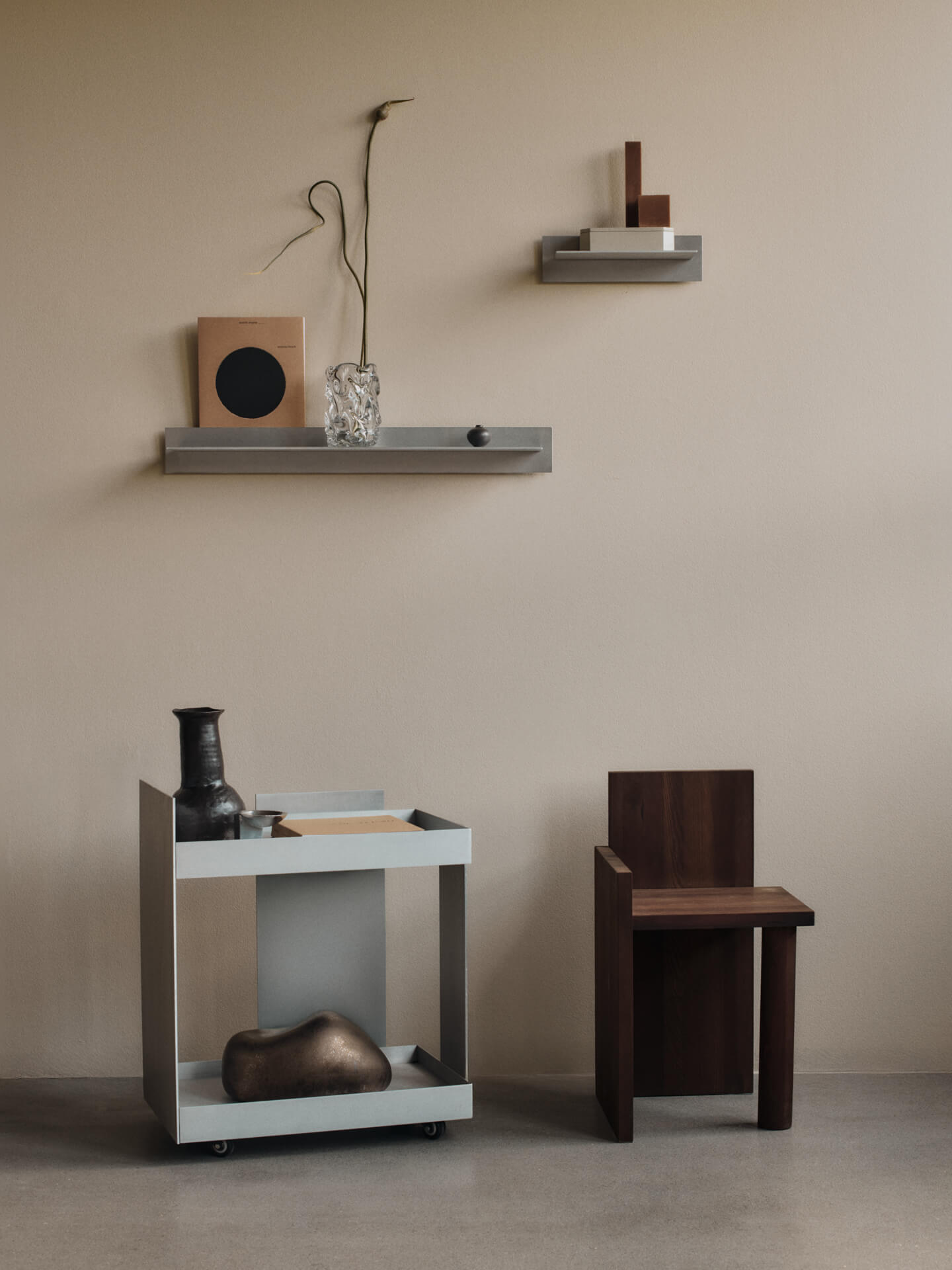 Lager Wall Shelf – Single – Large – Aluminium | Ferm Living