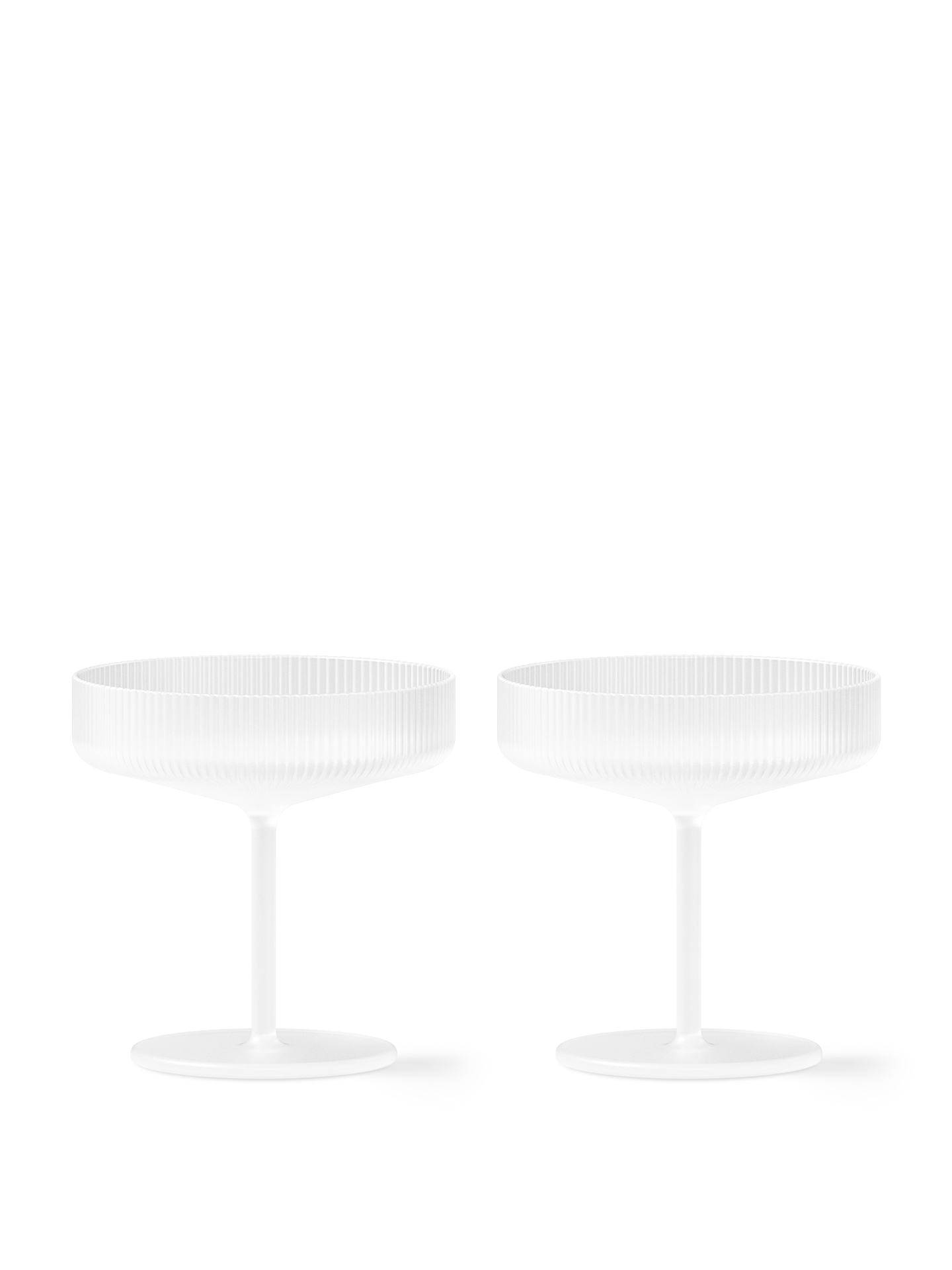 Ripple Champagne Saucers - Set of 2 - Frosted