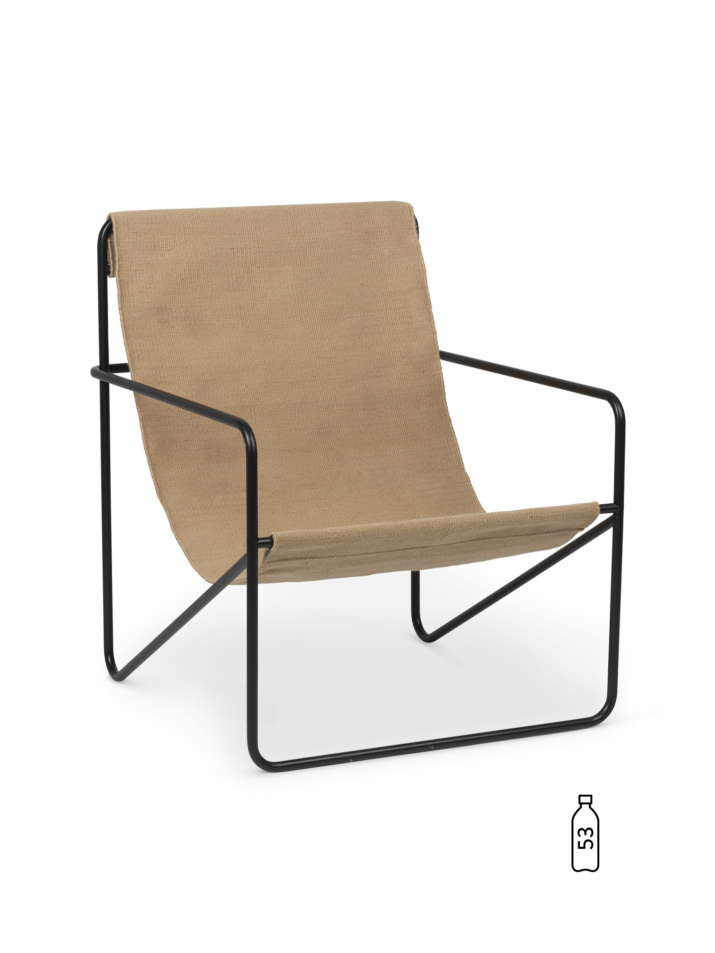 希少　ferm LIVING Desert Lounge Chair Desert Lounge Chair - Black/Solid Cashmere by Ferm Living