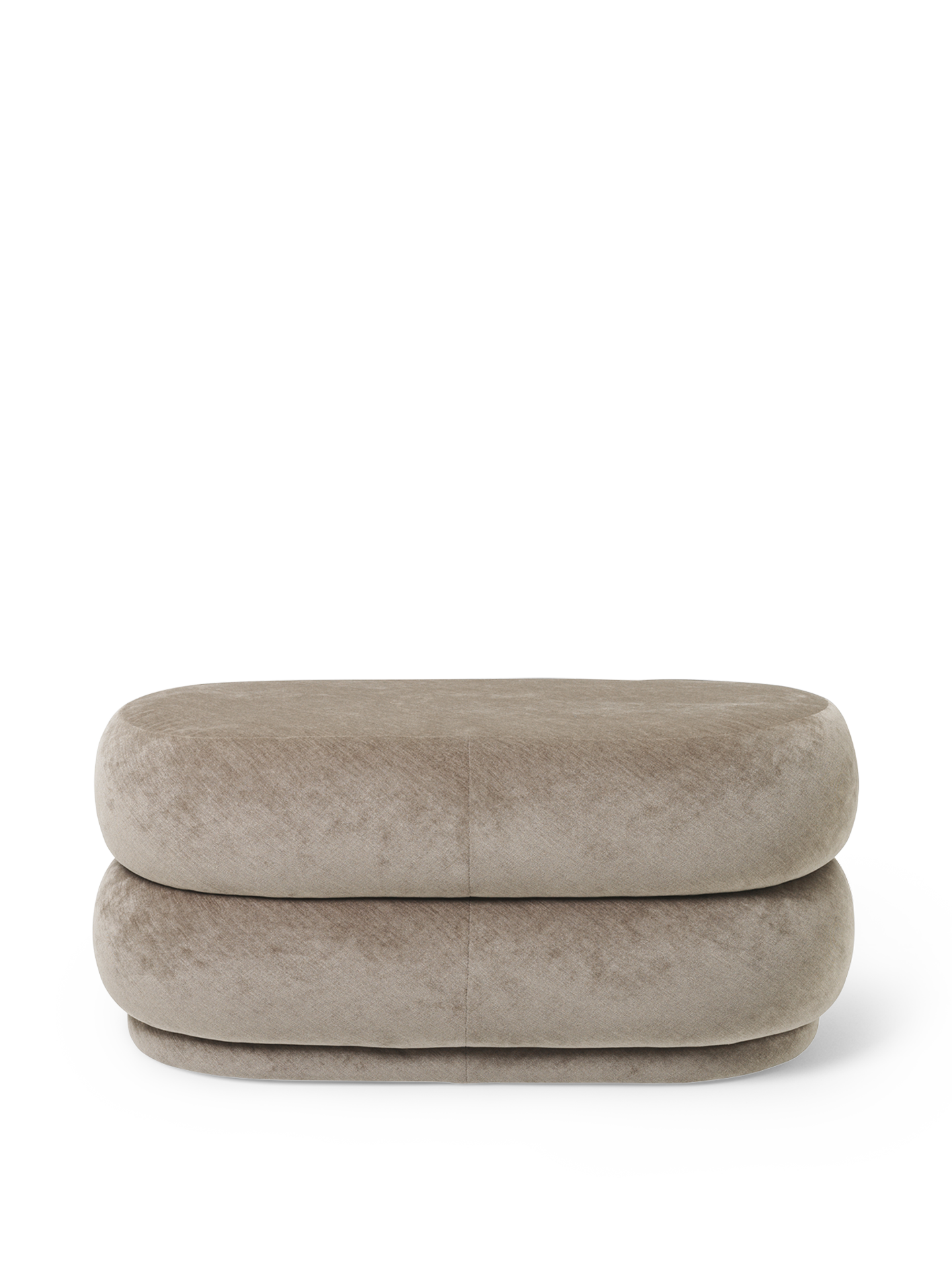 Pouf Oval - Faded Velvet - Beige