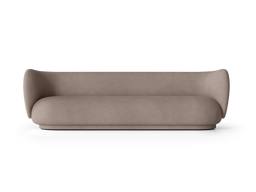 Rico Sofa 4-seater en gris chaud avec revêtement brossé