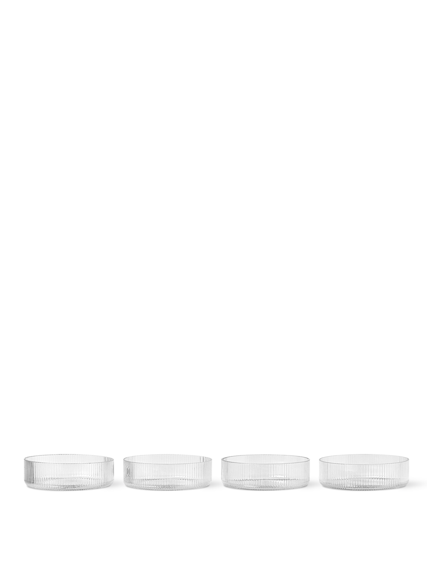 Ripple Serving Bowls - Set of 4 - Clear