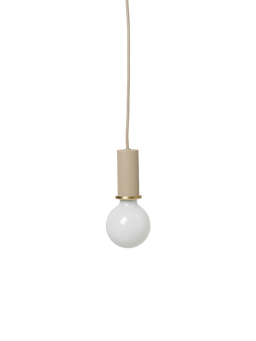 Socket Pendant Low in kasjmier met messing ring en ronde lamp