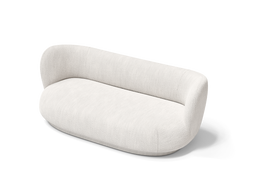 Rico Lounger Sofa en bouclé blanc cassé, vu de côté en angle