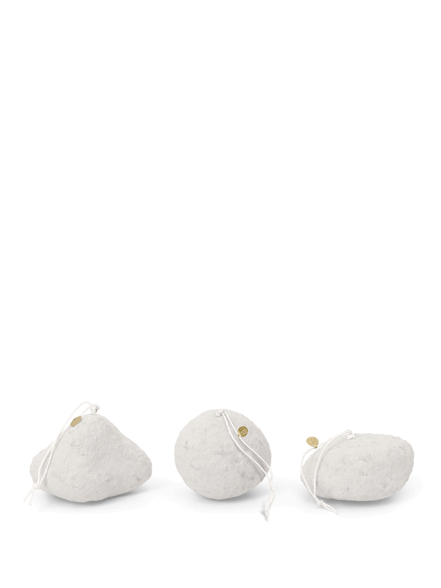 Snowball Ornaments - Set of 3 - White