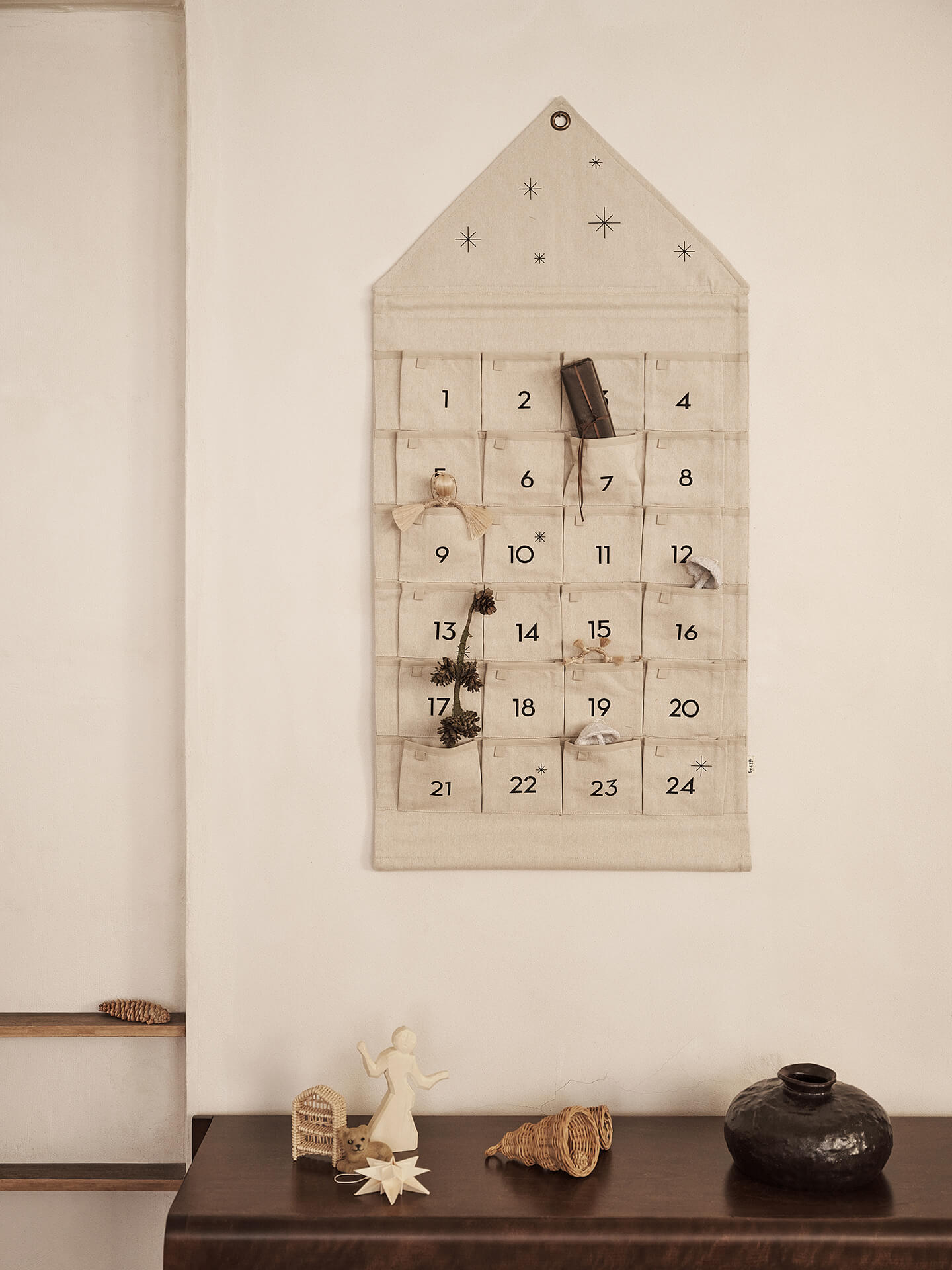 クリスマス ferm LIVING Star Christmas Calendar Star Advent Calendar | Christmas decoration in 100% cotton | Ferm