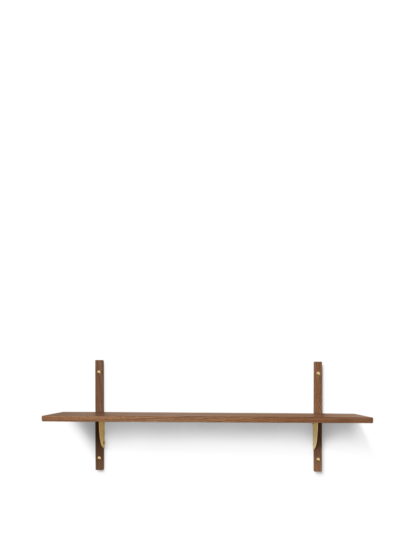 Sector Shelf - Single - Wide - Smoked Oak/Brass