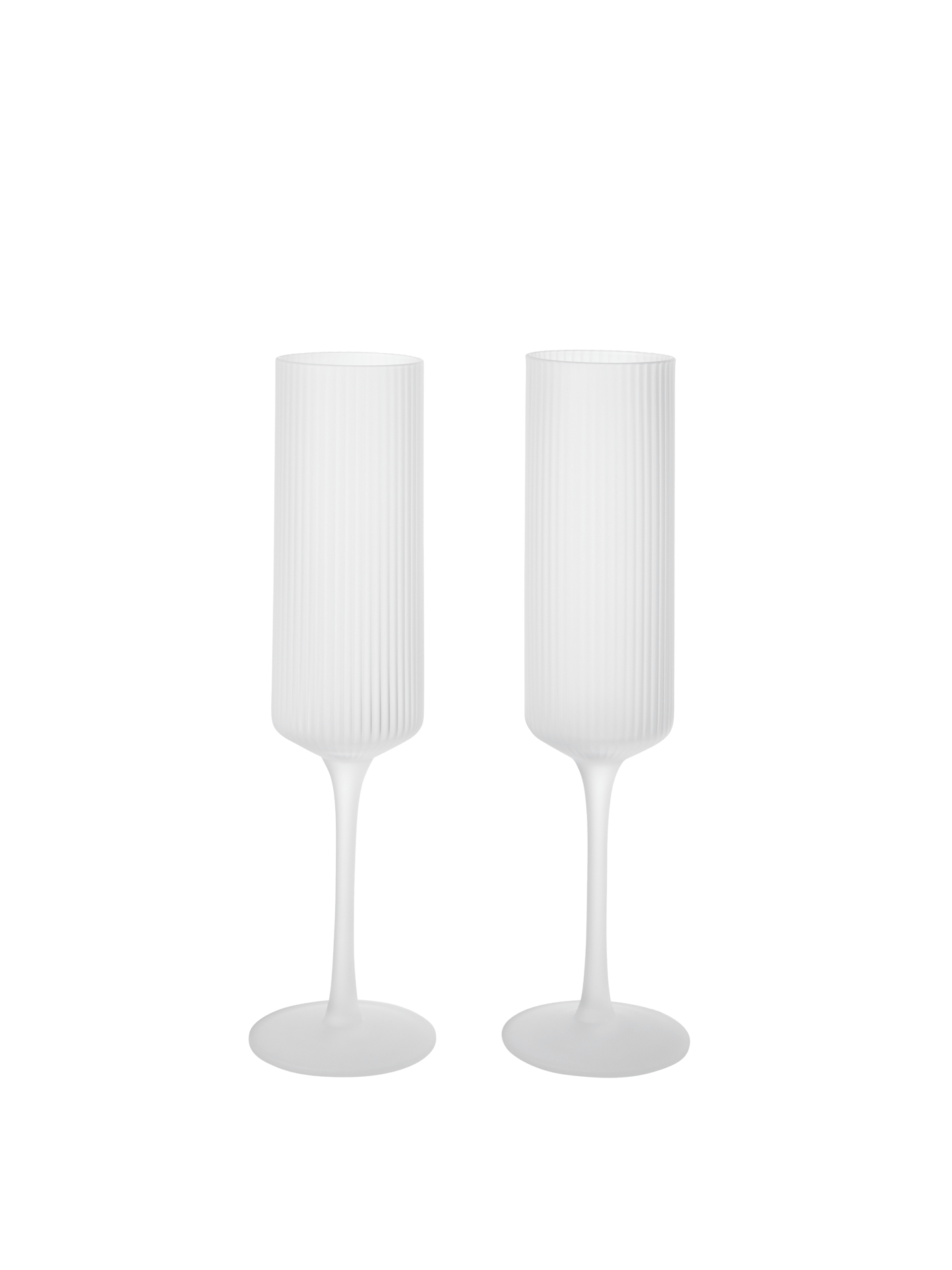 Ripple Champagne Flutes - Set of 2 - Frosted