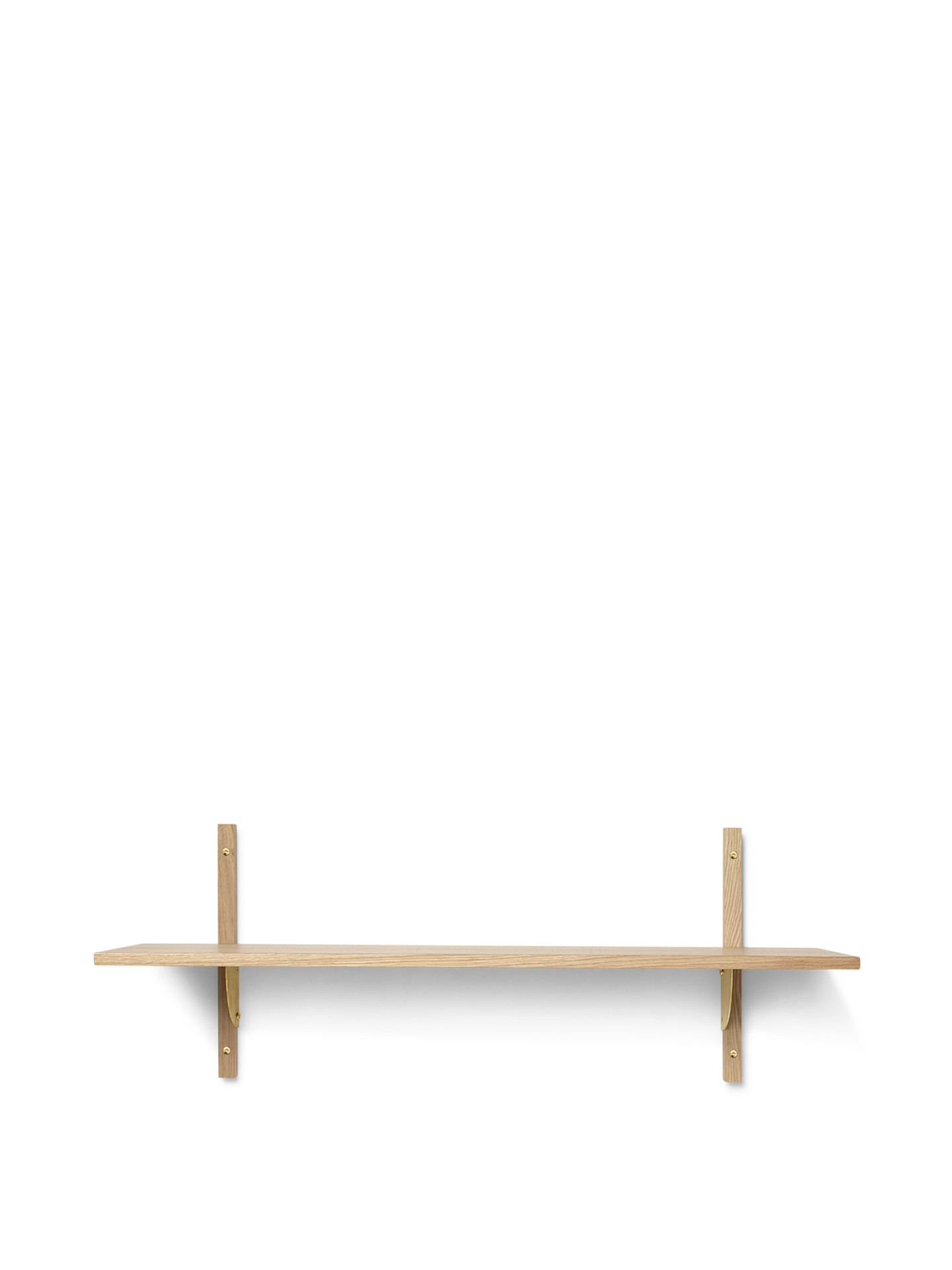 Sector Shelf - Single - Wide - Natural Oak/Brass
