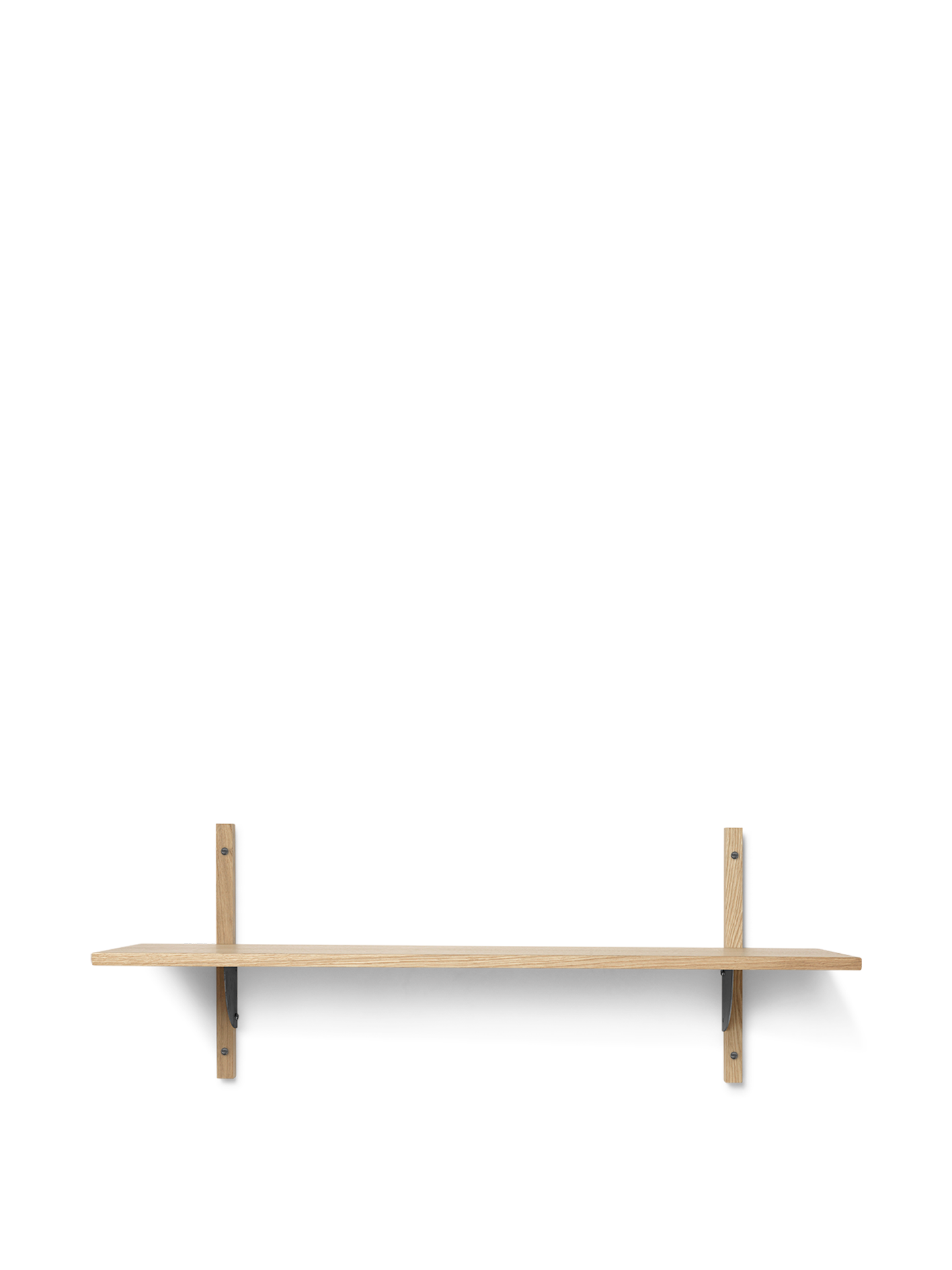 Sector Shelf - Single - Wide - Natural Oak/Black Brass