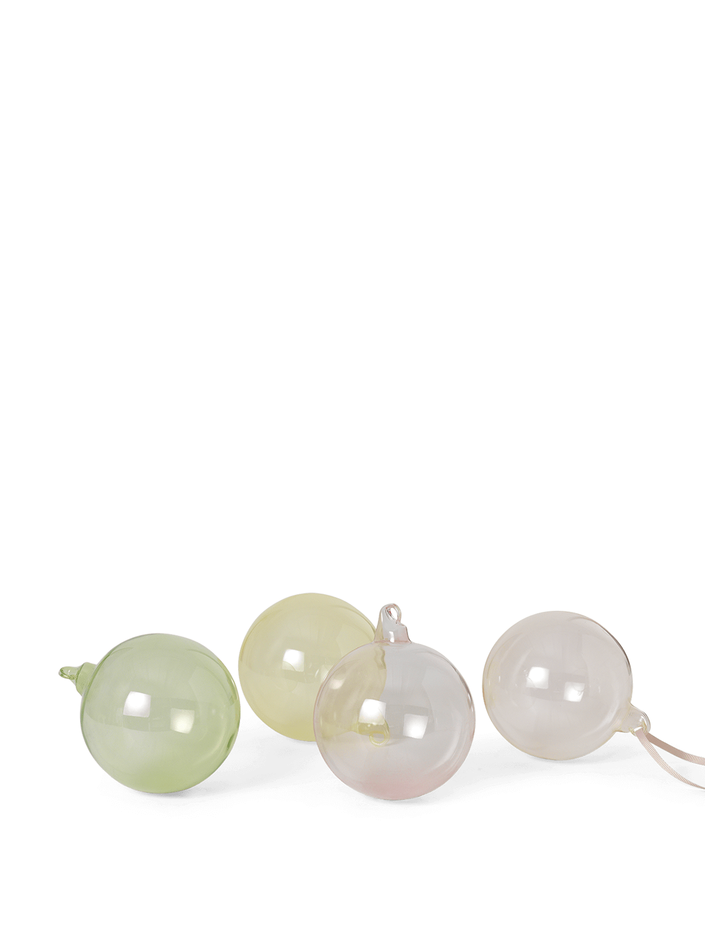 Glass Baubles - L - Set of 4 - Mixed Light