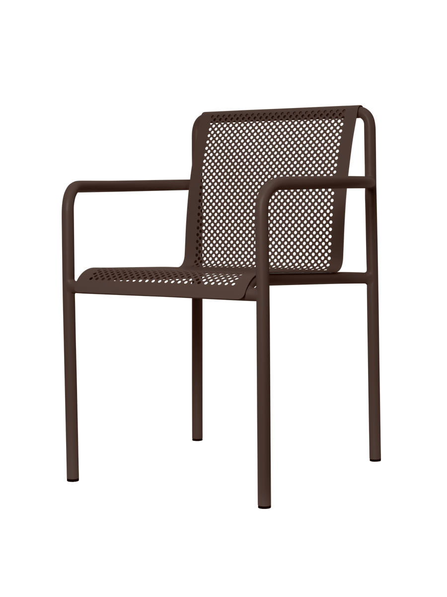 Ferm Living｜Dapple チェア 椅子 カシミア 屋内外両用 Dapple Chair with Arms - Dark Brown – Ferm Living