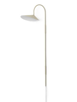 Arum Swivel Wall Lamp Tall in Kaschmir mit geschwungenem Arm und blattförmigem Schirm
