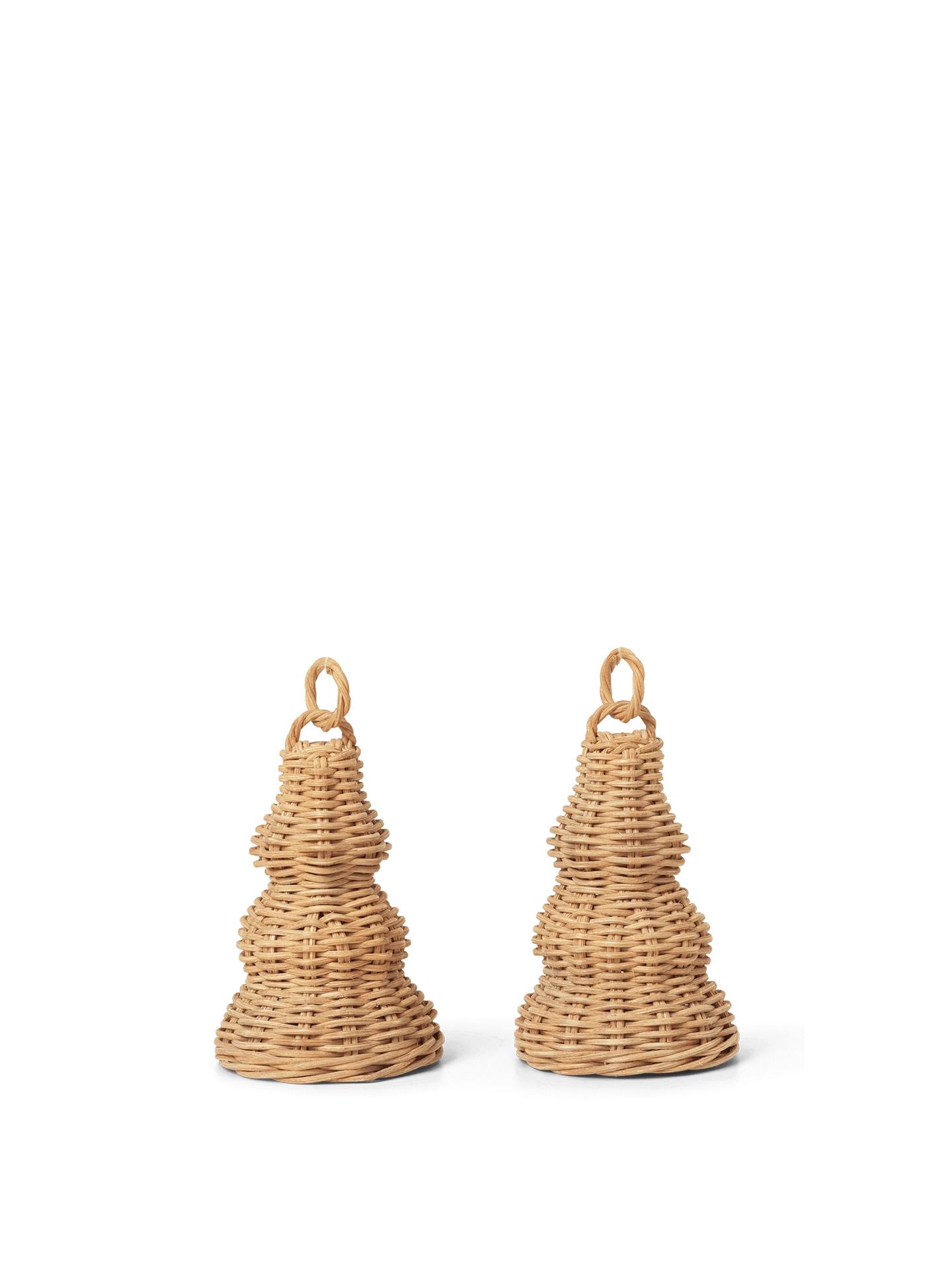 Braided Bell Baubles - Set of 2 - Natural