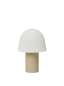 Frill Portable Lamp en cachemir con pantalla de cúpula blanca estriada
