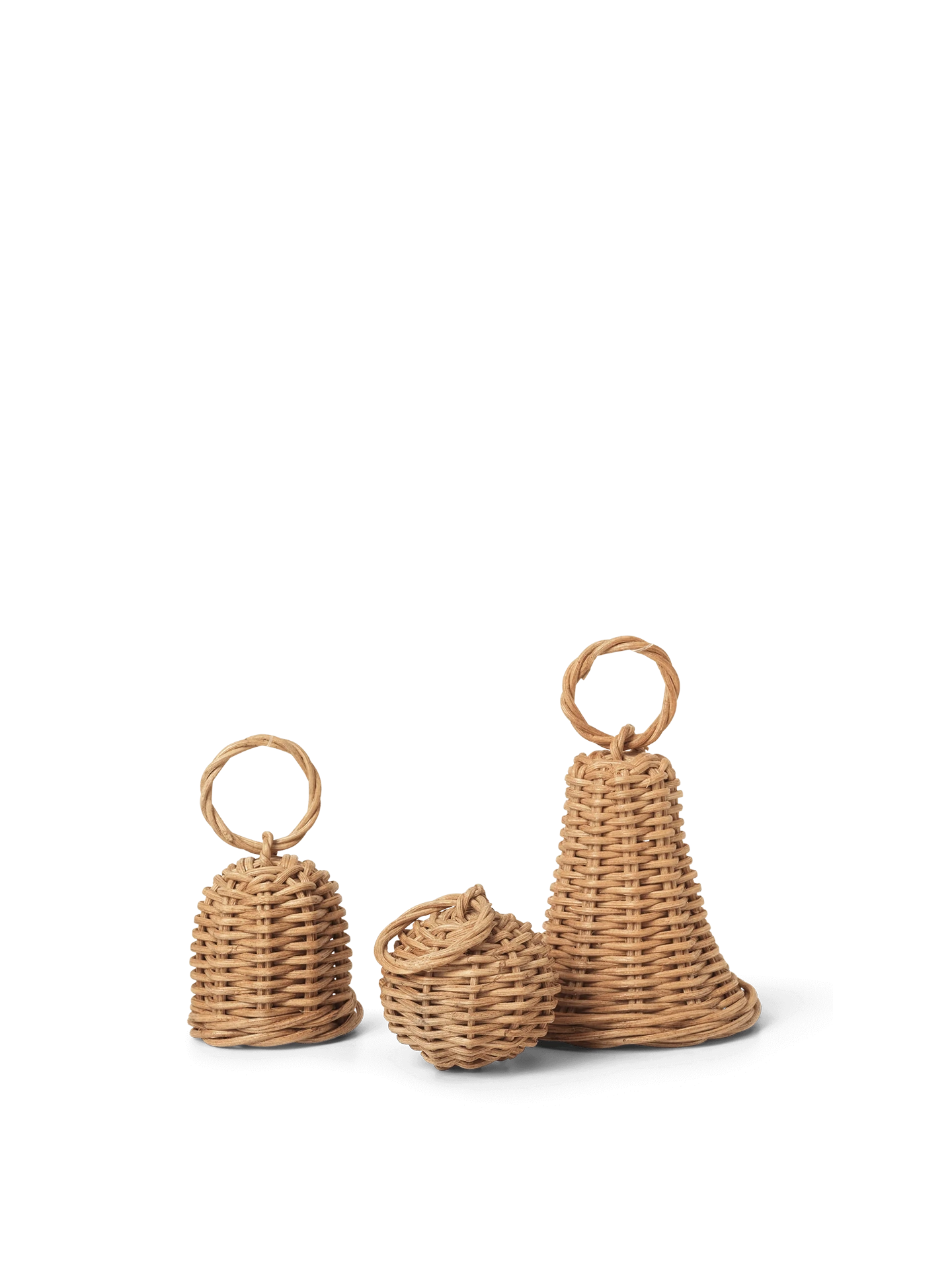 Braided Bell Baubles - Set of 3 - Natural