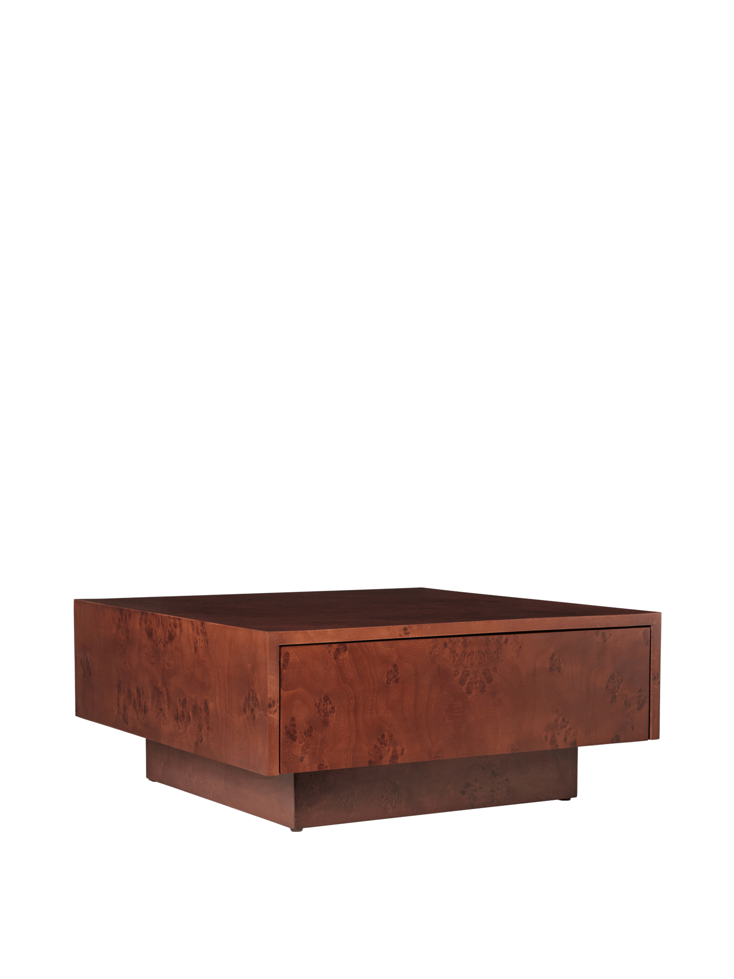Burl Storage Coffee Table - Dark Stained Burl